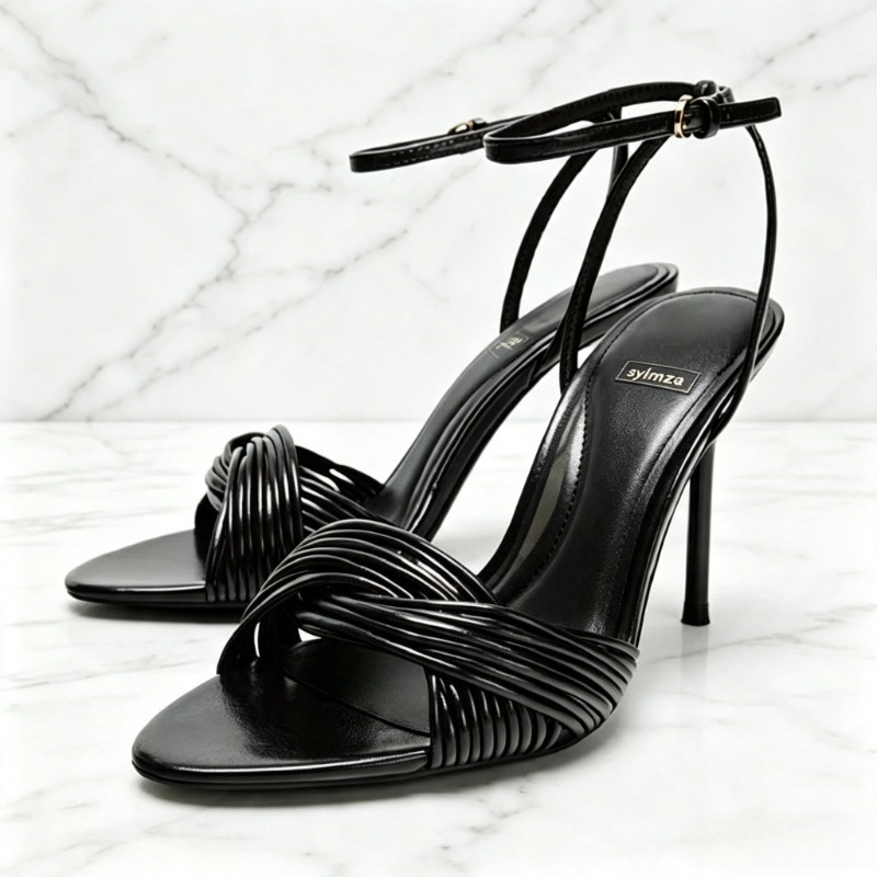 Women Shoes Brand - Fashion Crossover Front Straps Stiletto Sandals