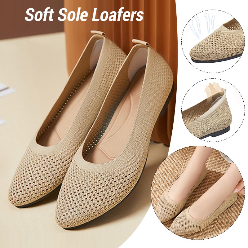 Loafer Flat Women - Women Flat Shoes Knitted Loafers Soft