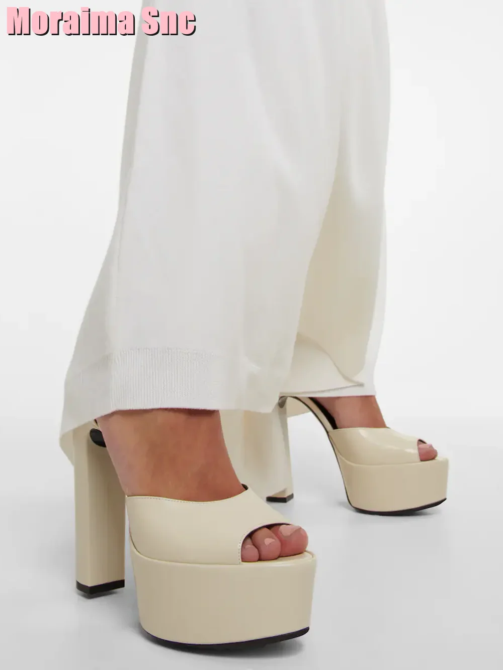 Peep Toe Heels - Peep Toe Platform Patent Leather Sandals