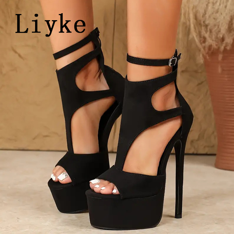 Peep Toe Heels - Liyke Model Show Sexy Extreme High
