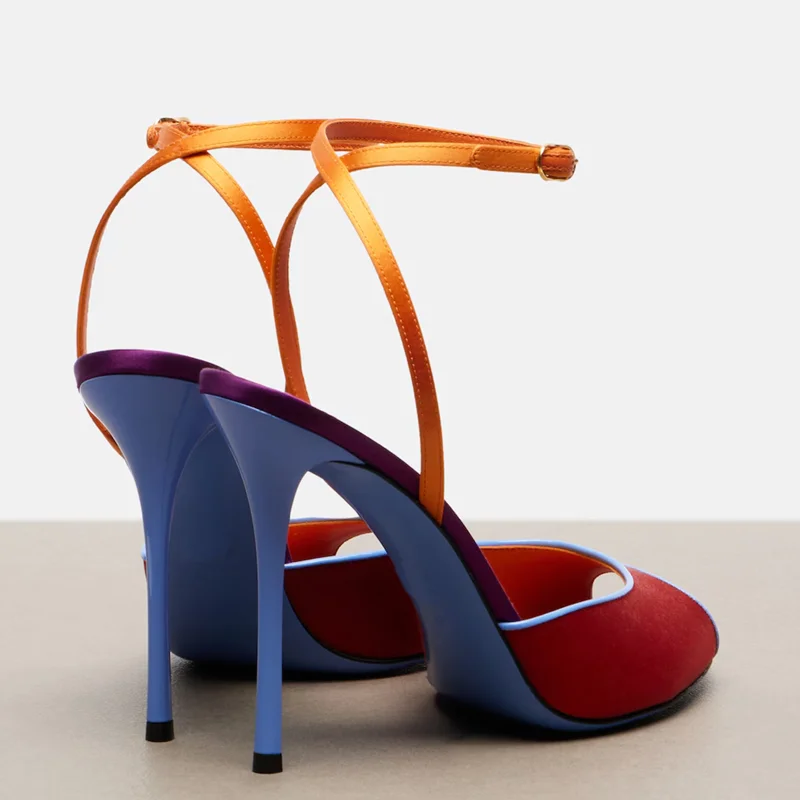 Satin Mixed Colors Peep Toe Sa - đánh giá và giá Peep Toe Heels
