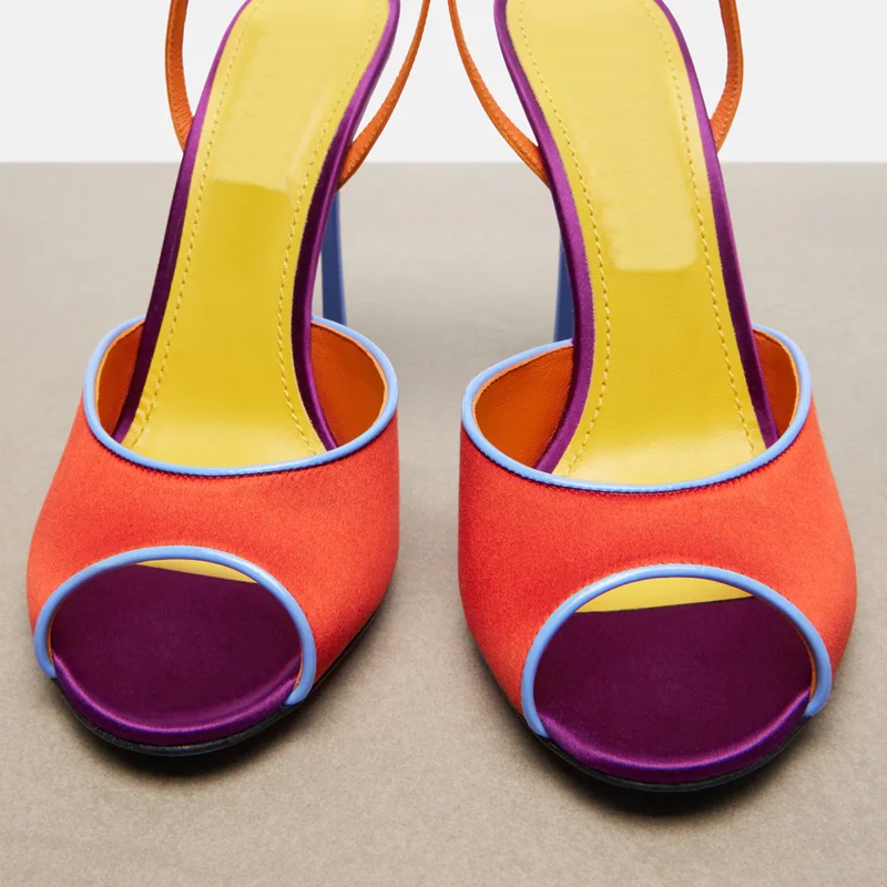 Satin Mixed Colors Peep Toe Sa - đánh giá và giá Peep Toe Heels
