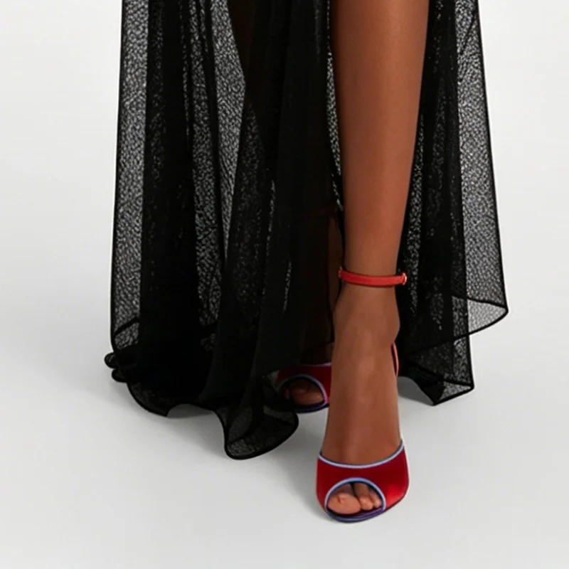 Satin Mixed Colors Peep Toe Sa - đánh giá và giá Peep Toe Heels