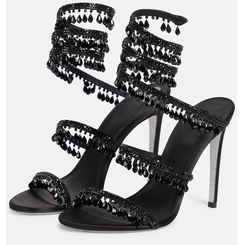 Sexy Green Crystal Fringe Stil - đánh giá và giá Peep Toe Heels