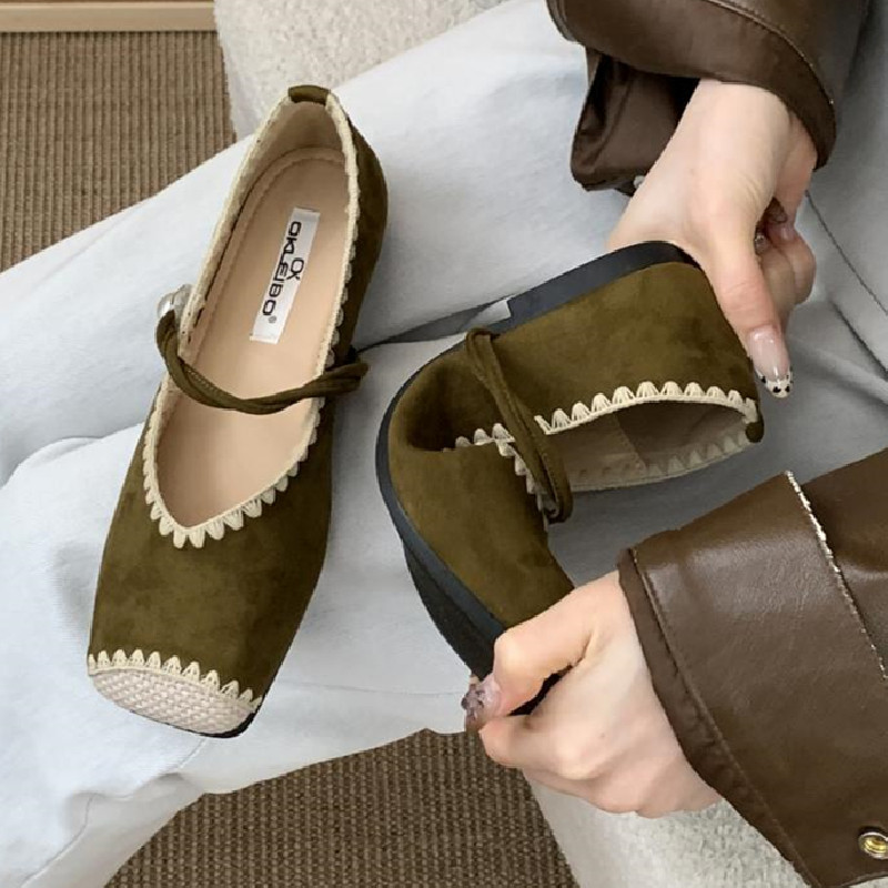 Retro Splicing Design Comfort  - đánh giá và giá Women Shoes Japanese Brand