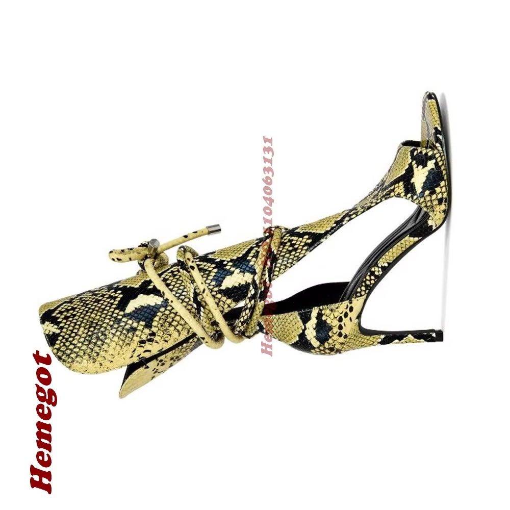 Yellow Snake Print Gladiator S - đánh giá và giá Women'S Shoes Yellow