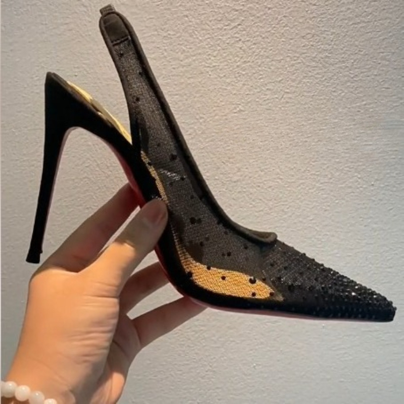 Mesh Rhinestone Rear Empty Sti - đánh giá và giá Rhinestone Sandal Women