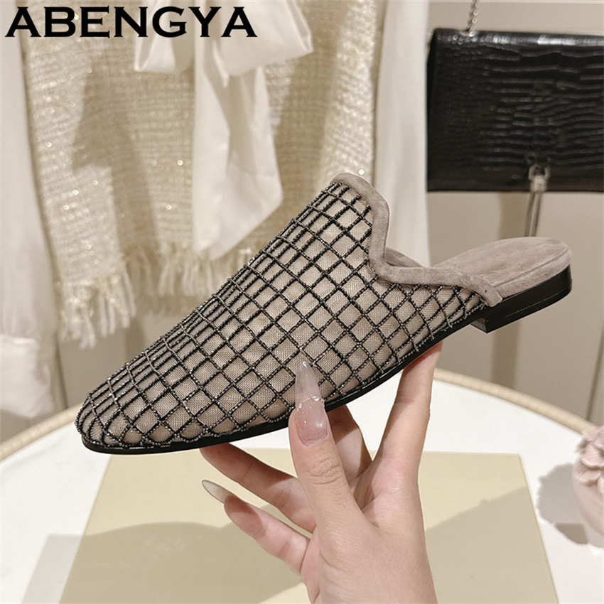 Shiny Lace Mesh Round Toe Flat - đánh giá và giá Loafer Flat Women
