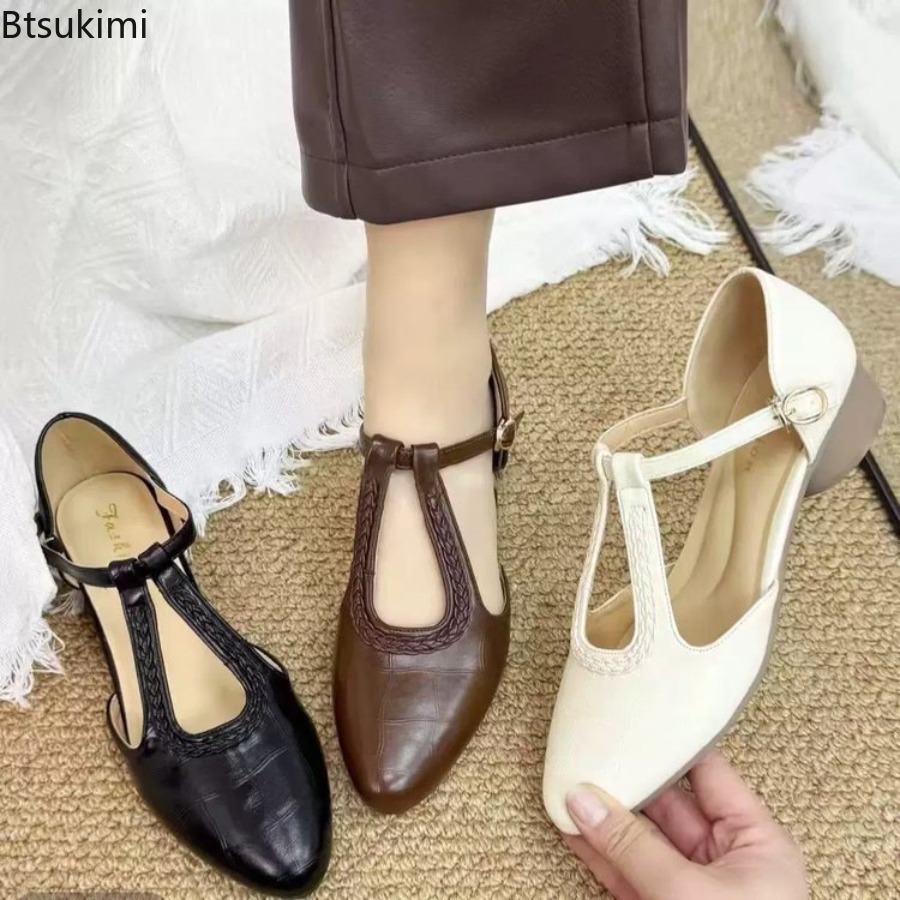 New Summer Women's Retro Hollo - đánh giá và giá Ankle Strap Heels