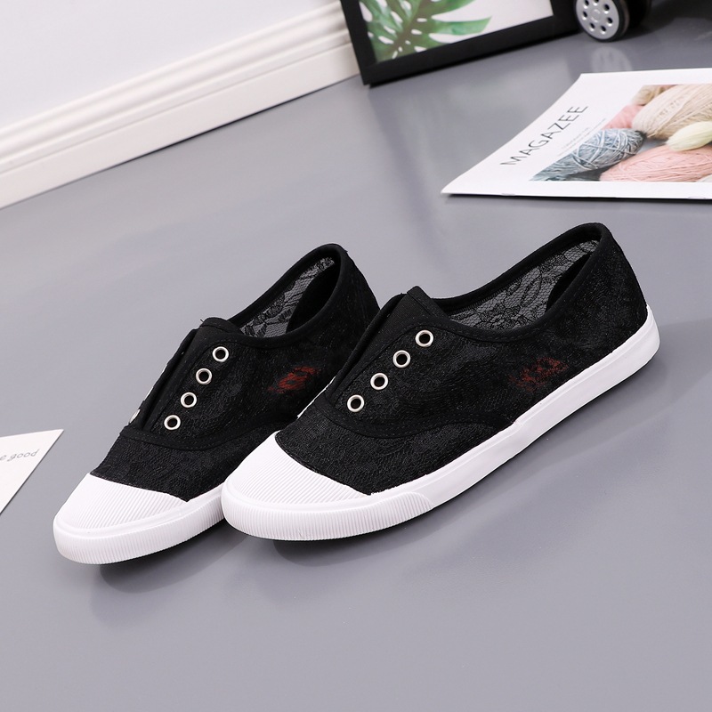 Fashion Lace White Canvas Shoe - đánh giá và giá Loafer Flat Women