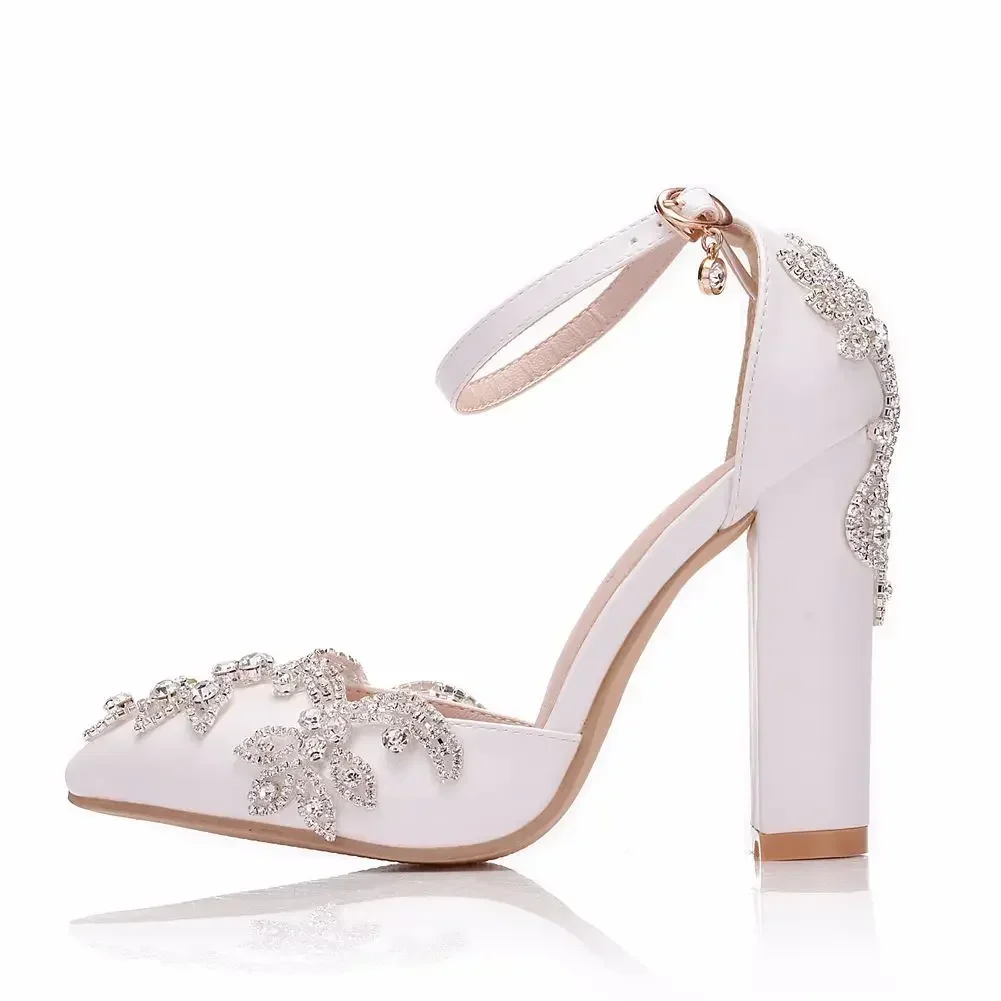 2022 Dày Gót Mũi Nhọn Với Đế D - đánh giá và giá Rhinestone Sandal Women