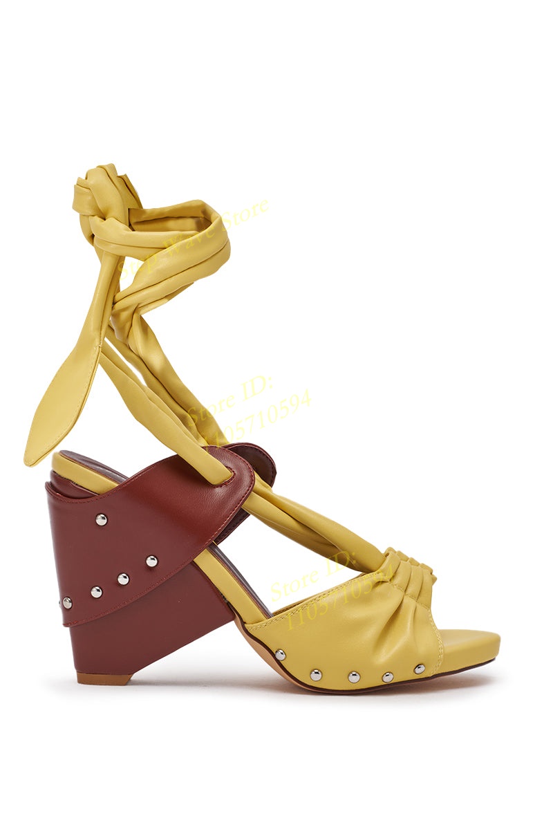 Yellow Faux Leather Lace-up St - đánh giá và giá Women'S Shoes Yellow