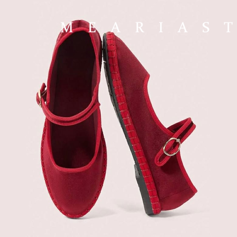 Red Mary Jeans Flats Shoes Wom - đánh giá và giá Women Shoes Jeans