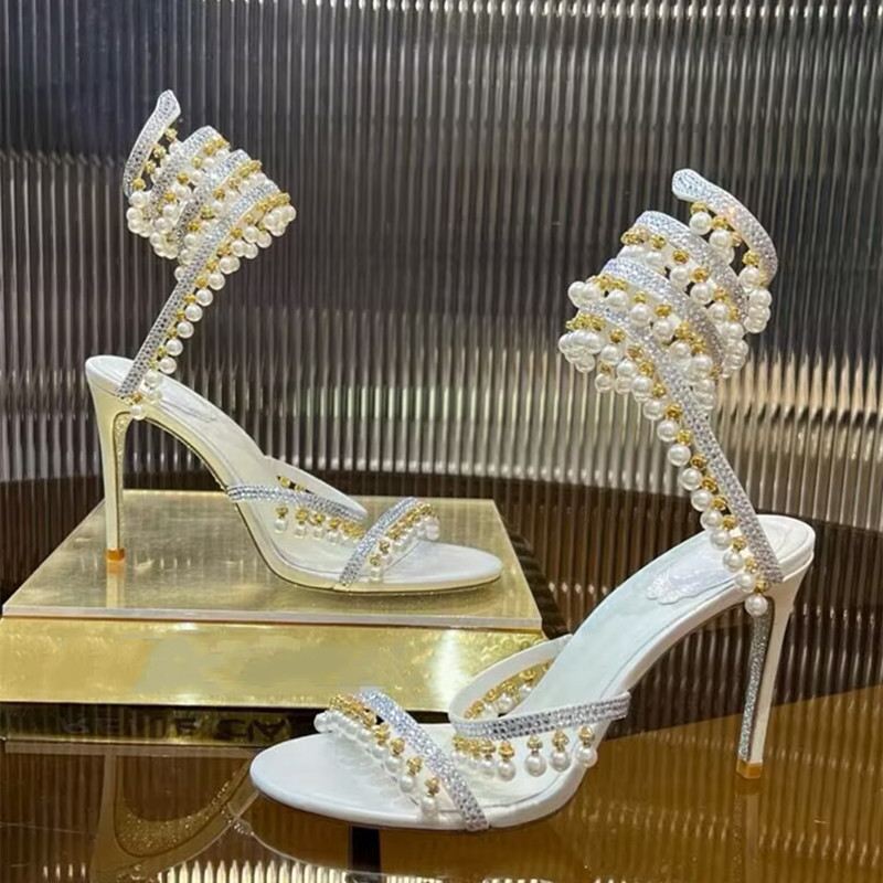 Luxury Rhinestones Pearls Tass - đánh giá và giá Rhinestone Sandal Women