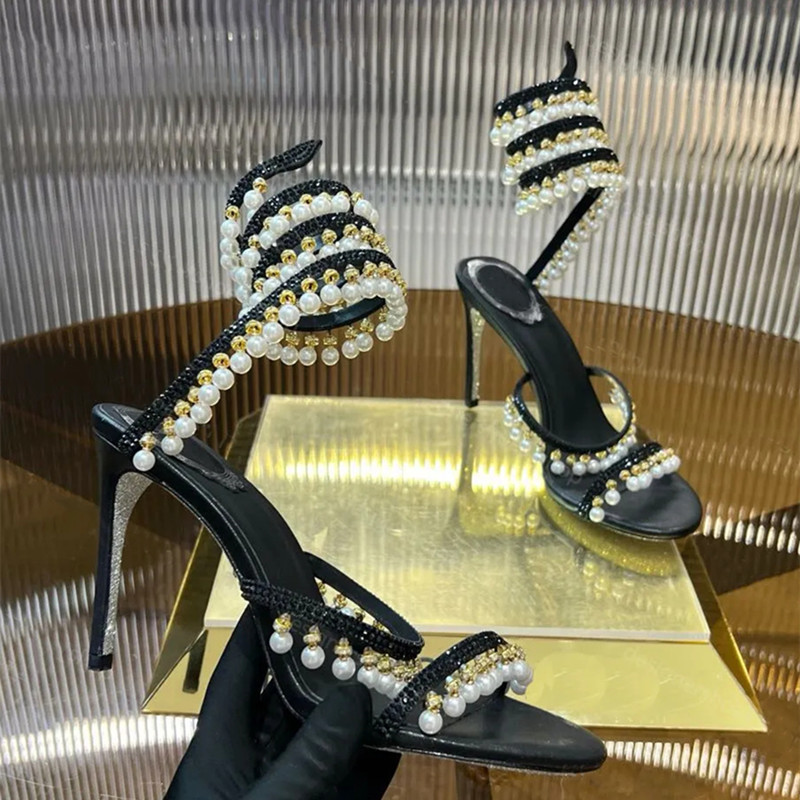 Luxury Rhinestones Pearls Tass - đánh giá và giá Rhinestone Sandal Women