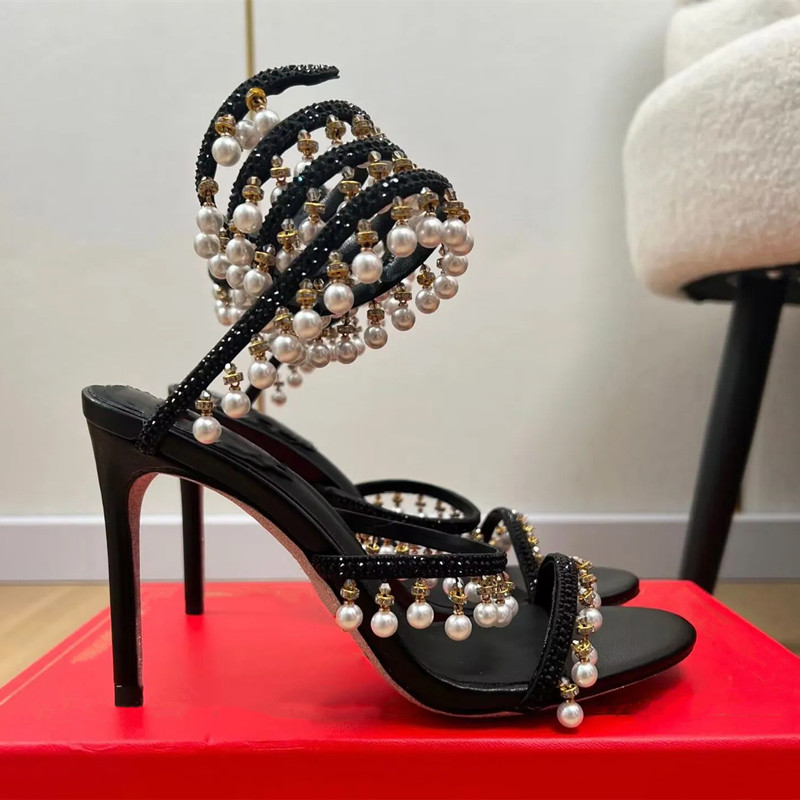 Luxury Rhinestones Pearls Tass - đánh giá và giá Rhinestone Sandal Women