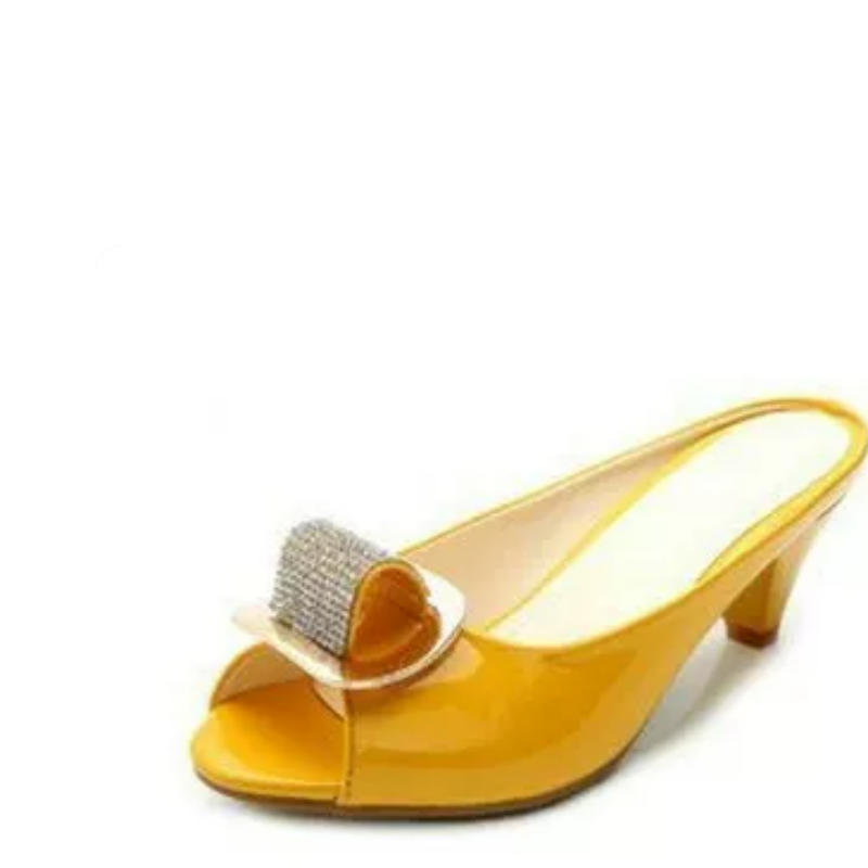 Lady Summer Mules Shoes Peep T - đánh giá và giá Women'S Shoes Yellow