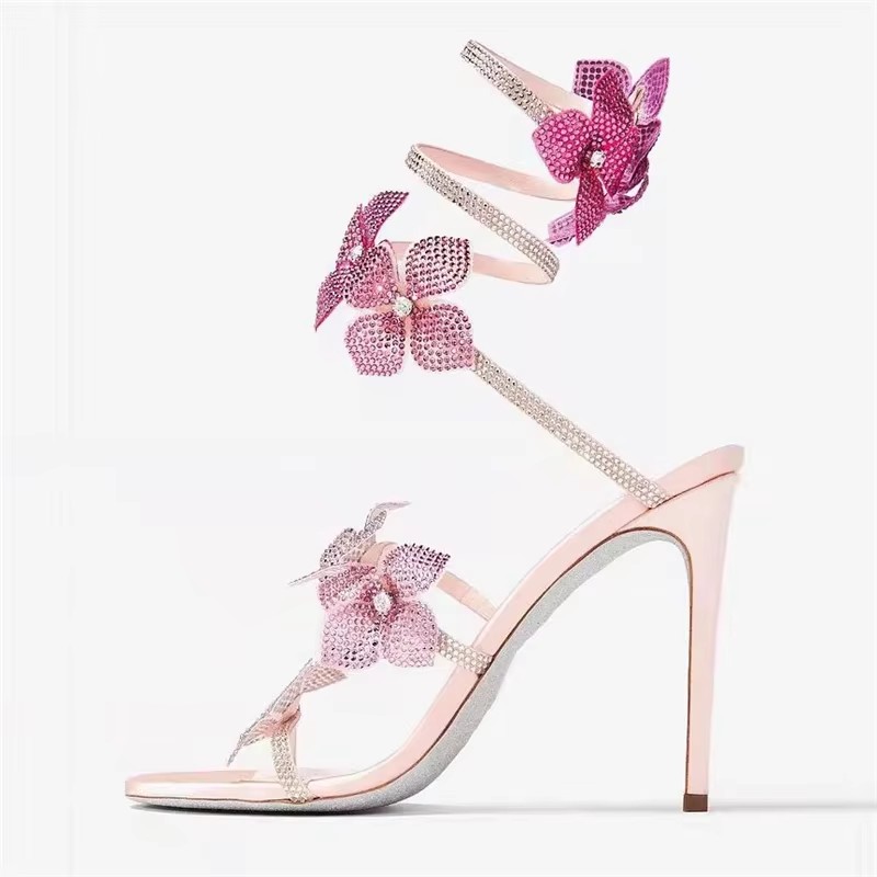 Eilyken Sexy CRYSTAL Flower Th - đánh giá và giá Peep Toe Heels