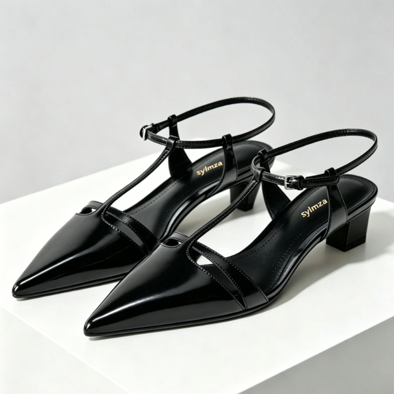 Patent Leather Kitten Heel Wom - đánh giá và giá Ankle Strap Heels