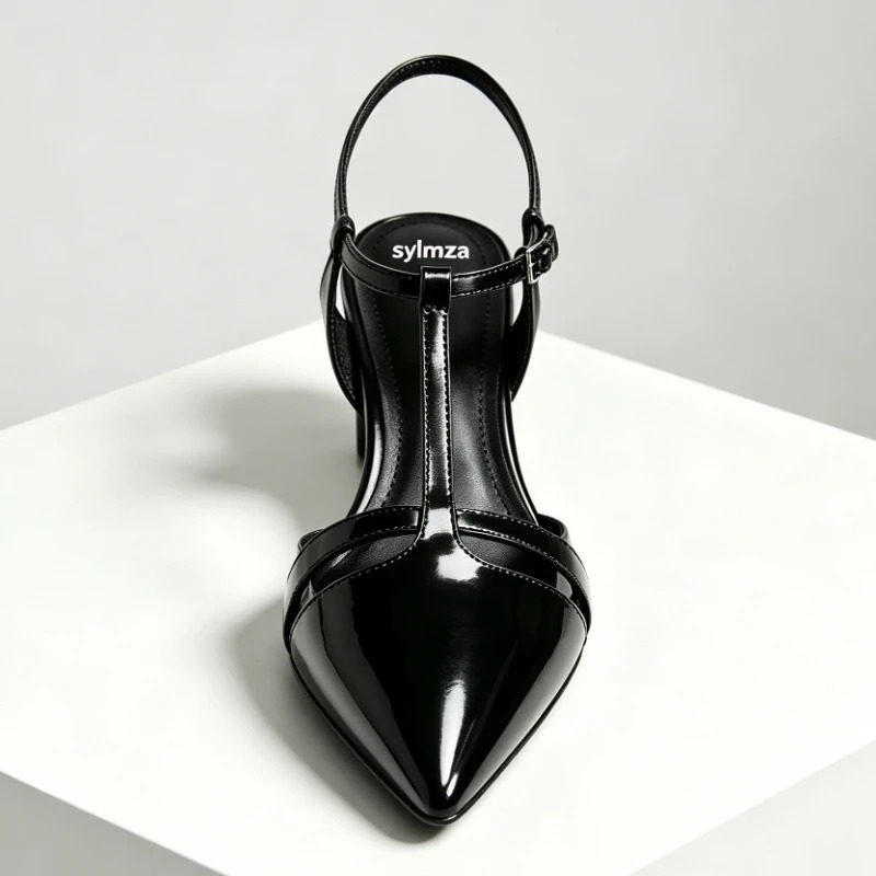 Patent Leather Kitten Heel Wom - đánh giá và giá Ankle Strap Heels
