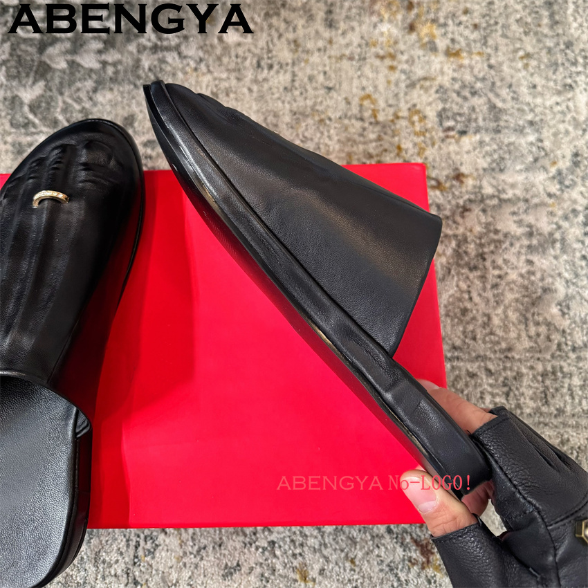 Black Real Leather Wrap Toe lo - đánh giá và giá Loafer Flat Women