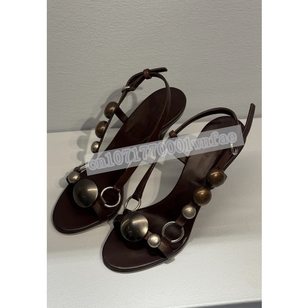 Women Brown Leather Slingback  - đánh giá và giá Peep Toe Heels