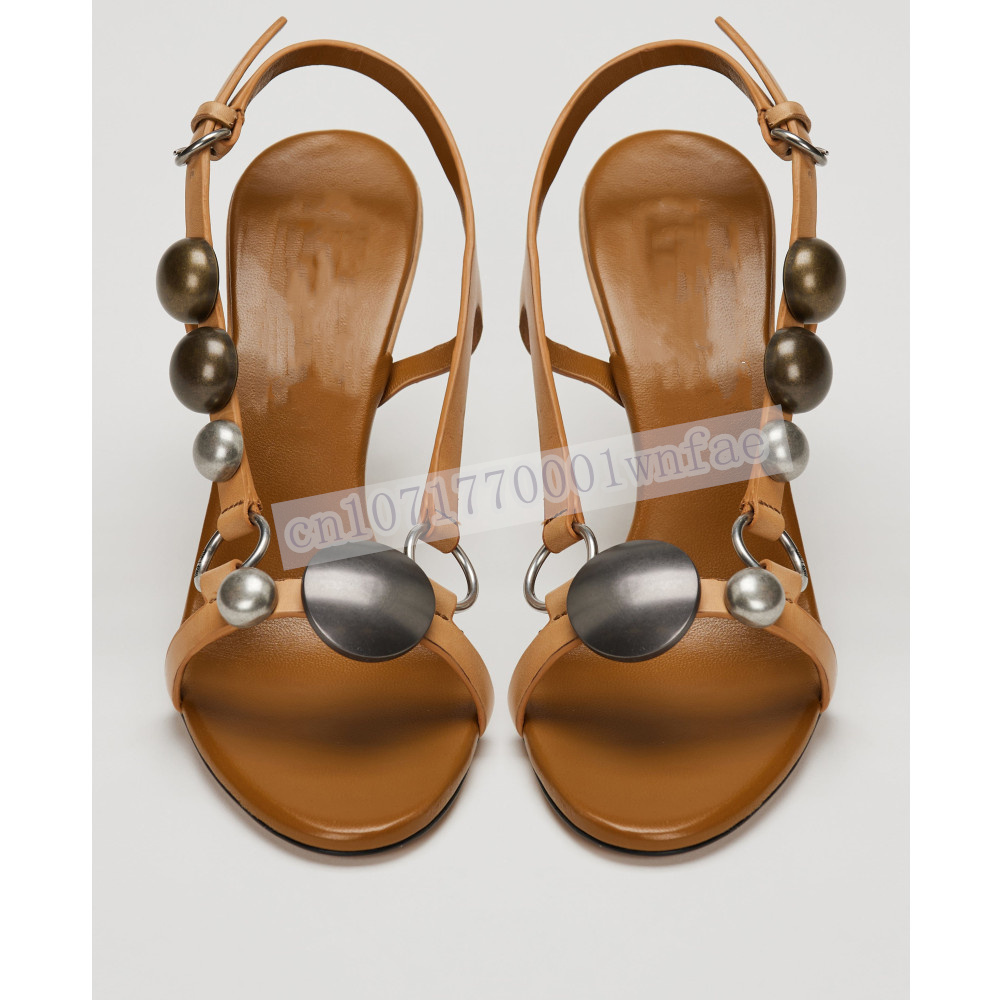 Women Brown Leather Slingback  - đánh giá và giá Peep Toe Heels