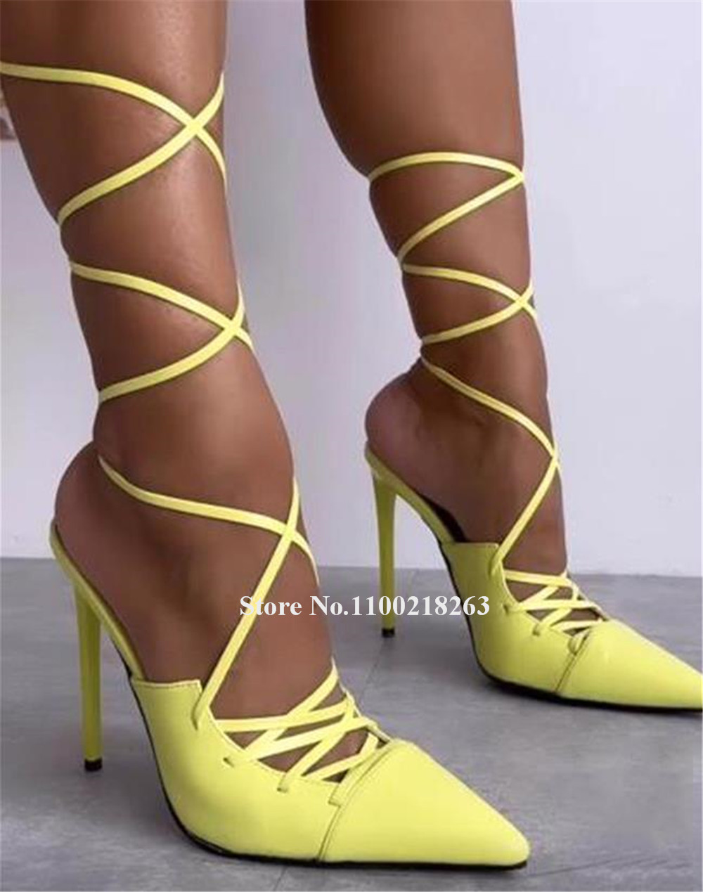 Lace-up Thin Heel Sandals Newe - đánh giá và giá Women'S Shoes Yellow