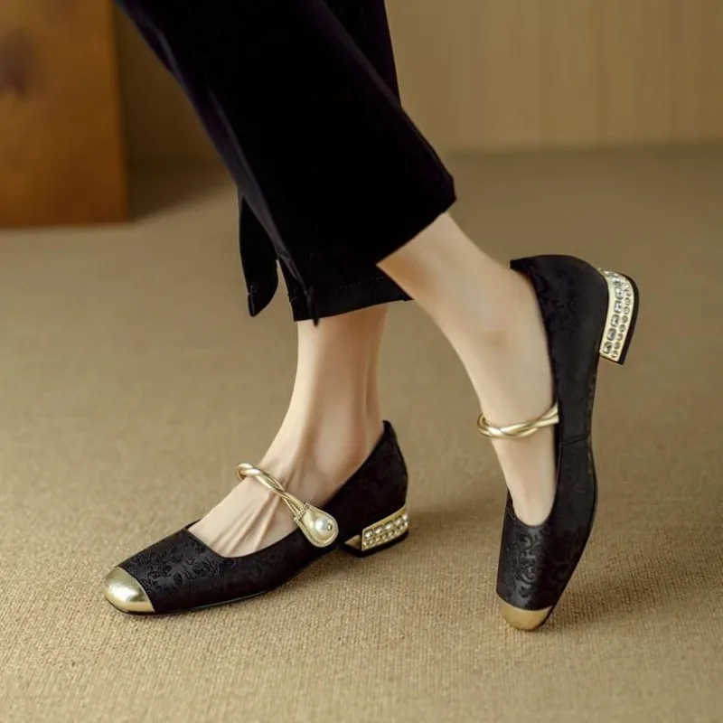 Block Heel Woman Pumps Square  - đánh giá và giá Women Shoes Japanese Brand